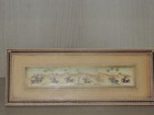 Antique Persian Pianting Miniature Knights Scene On Bone In A Khatam Frame
