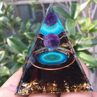 Energy Pyramid Natural Amethyst Ball Reiki Healing Chakra Tool Orgonite Crystals