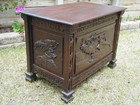 Heavily Carved Beautiful Antique Walnut Chest Or Coffer From Europe