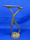 C 1910 Shoe Shine Stand Footrest   Cast Iron  No Cracks  14 5 h  Base 4 75 dia