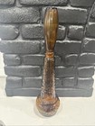 2 Vintage Tall Statuesque Glass Decanters Stoppers 17  Amber Gold  dabs Portugal