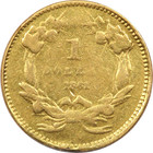 1861 Type 3 One Dollar  1 Gold Coin  Ex-jewelry Damaged