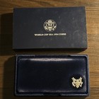 1994 World Cup Soccer Commemorative Two-coin 90  Silver Proof Set Box   Coa
