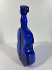 Vintage 8  Cobalt Blue Glass Bottle vase cello violin fiddle Shaped Decanter