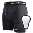  Youth Boys Sliding Shorts With Protective Cup Baseball Football Medium Black