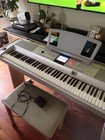 Yamaha 88-key Digital Home Piano Silver gray W  Stand  Bench  Sustain Pedal