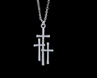 Three Crosses Pendant Necklace White Gold