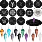  24 Pieces Crystal Pendulums Bulk Set Pendulum Board And Dowsing Pendants 