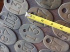 Brass  Dairy Cow  Number Tags Lot Of 10  Double Sided  Hand Forged 30s