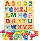New -- Baby Kids Learning Toys Wooden Alphabet Number Puzzle Abc Letters Board