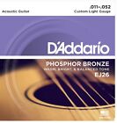 D addario Ej26 Phosphor Bronze Acoustic Guitar Strings 11-52 Custom Light
