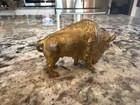 Beautiful Vintage Heavy Gold Gilded Bronze Sculpture Of A Bison Or Buffalo  Euc