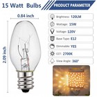 Wokhok Salt Lamp Bulb - 15 Watt Light Bulbs 12 Count  pack Of 1   Warm White 