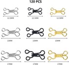 120pcs Black Silver And Gold Hook And Eye Sewing  3 Sizes Hook And Eye For Closu