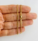Solid 10k Yellow Gold 2 4mm Mariner Chain Link Anklet Bracelet 10  Long - A065