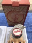 Vintage The Sprite Boy Head Coca Cola Coin piggy Bank Cast Iron Coke Collectible