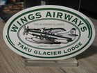 New Wings Airways Taku Glacier Lodge Juneau  Alaska Sticker Decal Oval 5  X 3 