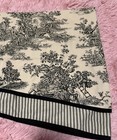 Waverly Garden Room Black cream Toile Valance Ascot Stripe 20x60 