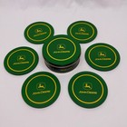 Lot Of Country Farmhouse Style John Deere Metal   Cork Coasters With Tin Cases