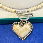 Vintage Vintage Heart Necklace Retro White Gold Tone Jewelry