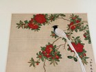 Qing Dynasty Style Yu Zhi Silk Painting Paradise Flycatcher Camellia Bird
