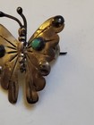 Vintage Sterling Silver Turquoise Butterfly Pin Brooch  925 Mexico