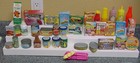Huge Mixed Vintage Play Food Lot 112 Items Canned Item Pretend Can Opener Boxed