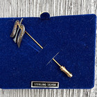 Vintage Royal Viking Line Sterling Silver Cruise Ship Logo Stick Pin W  Box