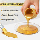 Brohood Gold Leaf Paint  100ml Water-based Metallic Acrylic Paint  Golden Acryli