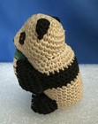Knitted Crocheted Miniature Panda Bear Ornament Holding Pineapple 3   