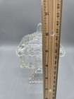 Vintage Jeannette Clear Glass 6 1 2    X 3 5  Wedding Cake Box Pedestal Candy Dish