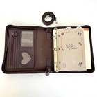 Brighton Vtg Crest Wallet Planner Crossbody 3 Ring Binder Agenda Leather Nylon