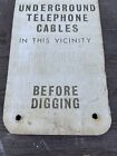 Vintage Bell System Tin Sign Underground Telephone Cables