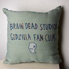 Brain Dead Godzilla Pillow 18   x18    Fan Club Green Lizard Novelty Throw