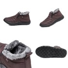 Men Waterproof Winter Warm Snow Boots Fur-lined Slip On Casual Warm Ankle