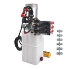 New 6 Way Double Acting Hydraulic Pump 12v Dc 6 Qt Dump Trailer Power Unit Sae 6