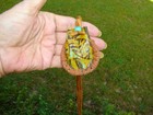 Native American Style Leather Medicine Bag  Tooled Leather Necklace Pouch  2 