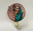 Stained Glass Night Light Flower And Leaf Design Hand Cut Glass