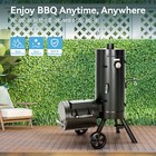 Outdoor Bbq Grill Heavy-duty Vertical Offset Charcoal Smoker 961 Sq in cook Area