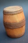 Victorian Treen Tobacco Barrel   Antique Carved   Old Vintage Wooden Box Barrel