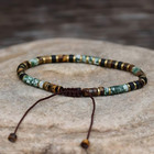 African Turquoise   Tiger Eye Healing Reiki Gemstone Bracelet Gift For Men Women
