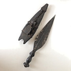 Antique African Congo Tribal Kuba Leaf Blade Knife Dagger 13  Wooden Sheath