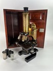 Antique 1900 s Spencer Lens Company Microscope Brass Microscope W Original Case