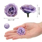 50pcs Artificial Rose Flower Heads 1 2  Silk Fake Roses Heads Light Purple