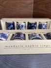 Pier 1 Porcelain Mandarin Blue And White Napkin Rings Set Of 8