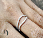 Moissanite Enhancer Guard Wedding Band Solid 14k White Gold 1 Ct Round Cut Vvs1