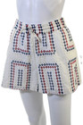 Hill House Unisex White Geometric Cotton Drawstring Bohemian Shorts Size Xs