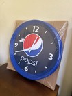 Pepsi Cola Advertising Wall Clock 18  Blue Round Pepsico Inc  Rare Brand New
