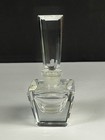 Vintage German Art Deco Clear Glass Perfume Bottle With Ground Stopper