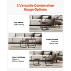 Nesting Coffee Table Set Of 2 Round Coffee Table 23 6 In  brown   Black 